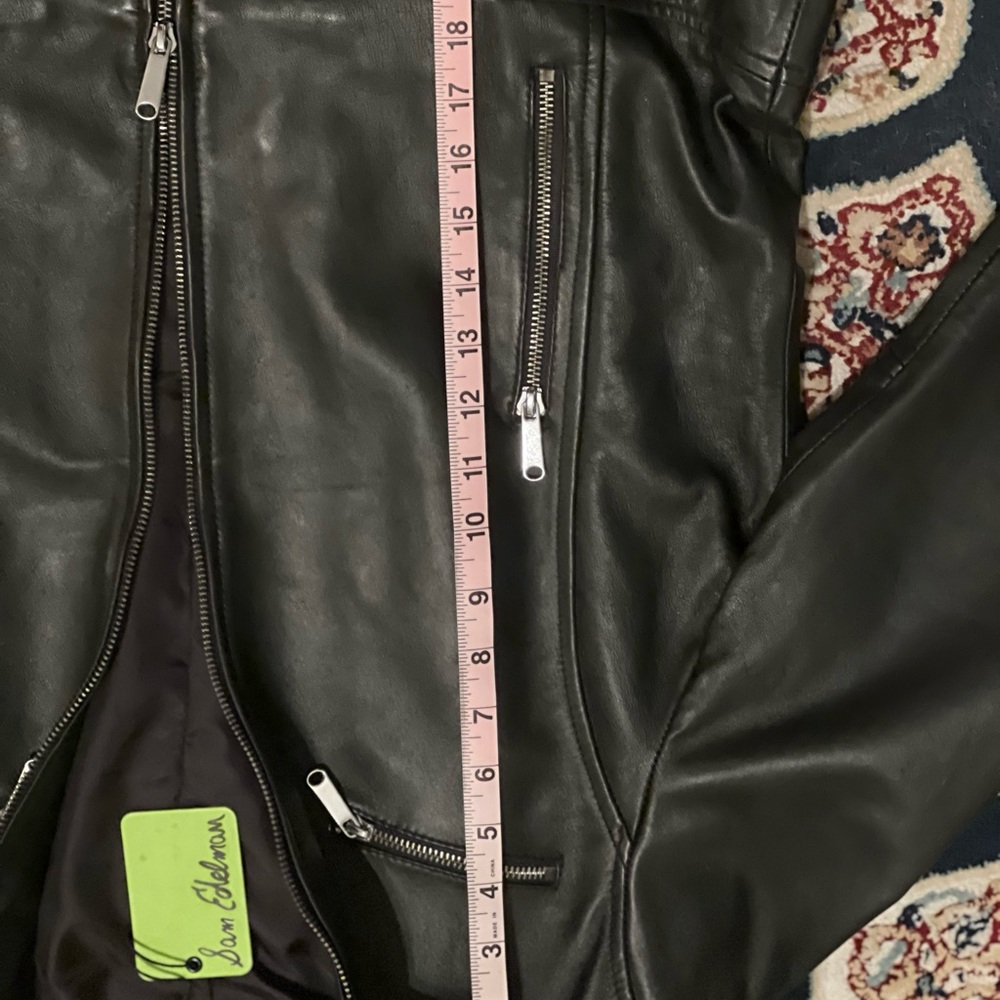 Sam Edelman Black Leather Jacket with Silver Accents - Picture 4 of 9